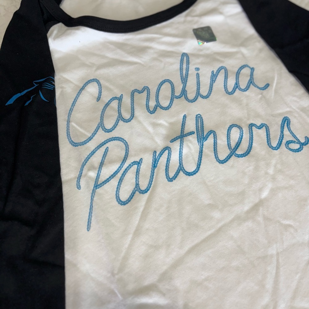 NFL Carolina Panthers Long Sleeve Tee - Black and White
